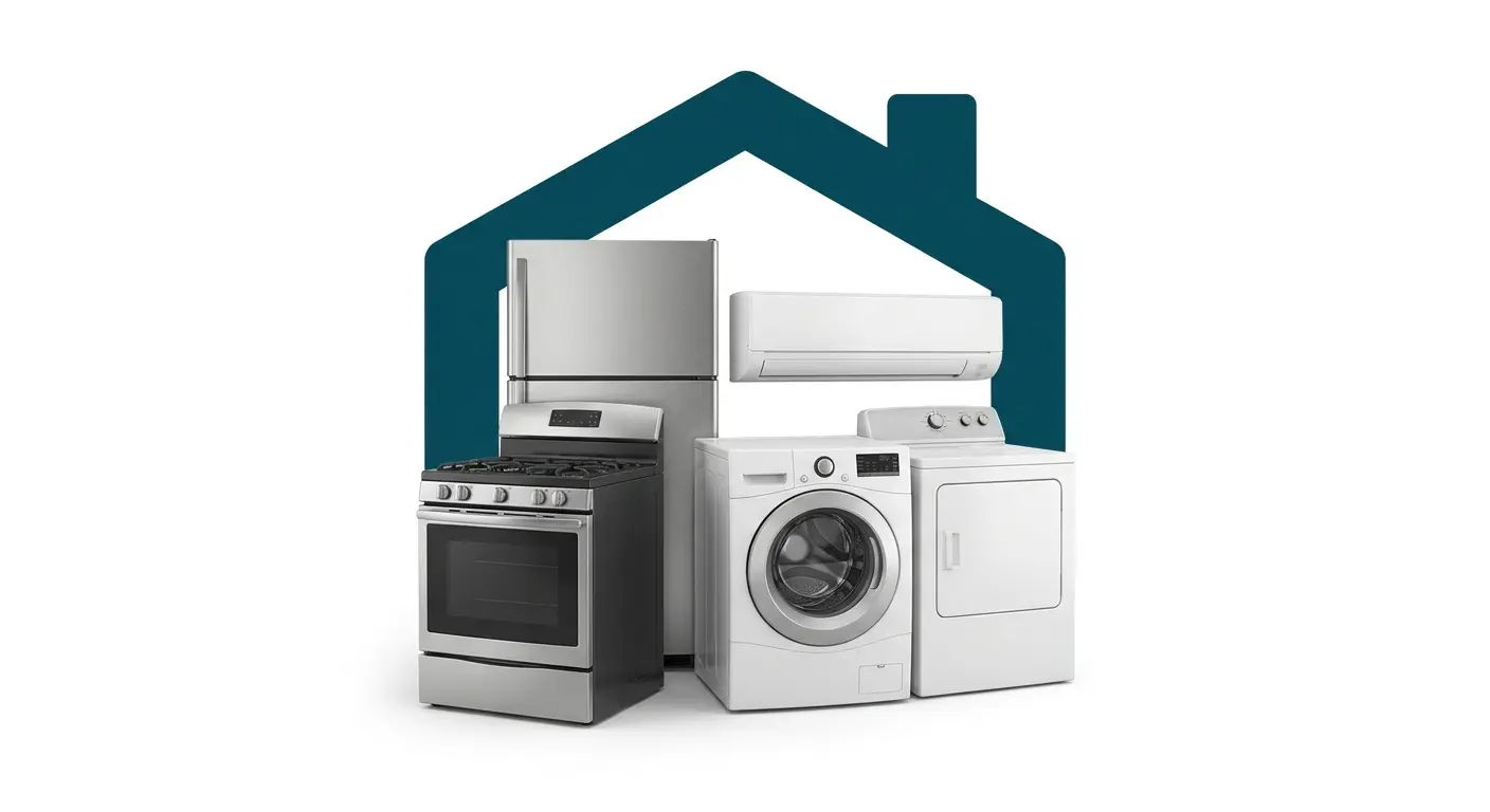 Refrigerator, range, washer, dryer and air conditioning unit